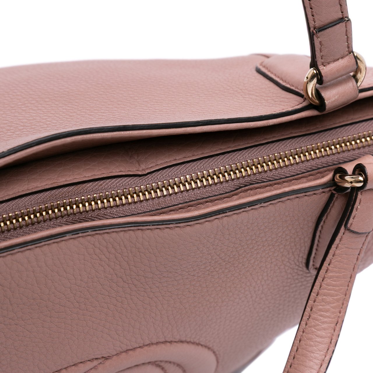 Gucci Small Pebbled Leather Soho Cellarius Satchel Roze