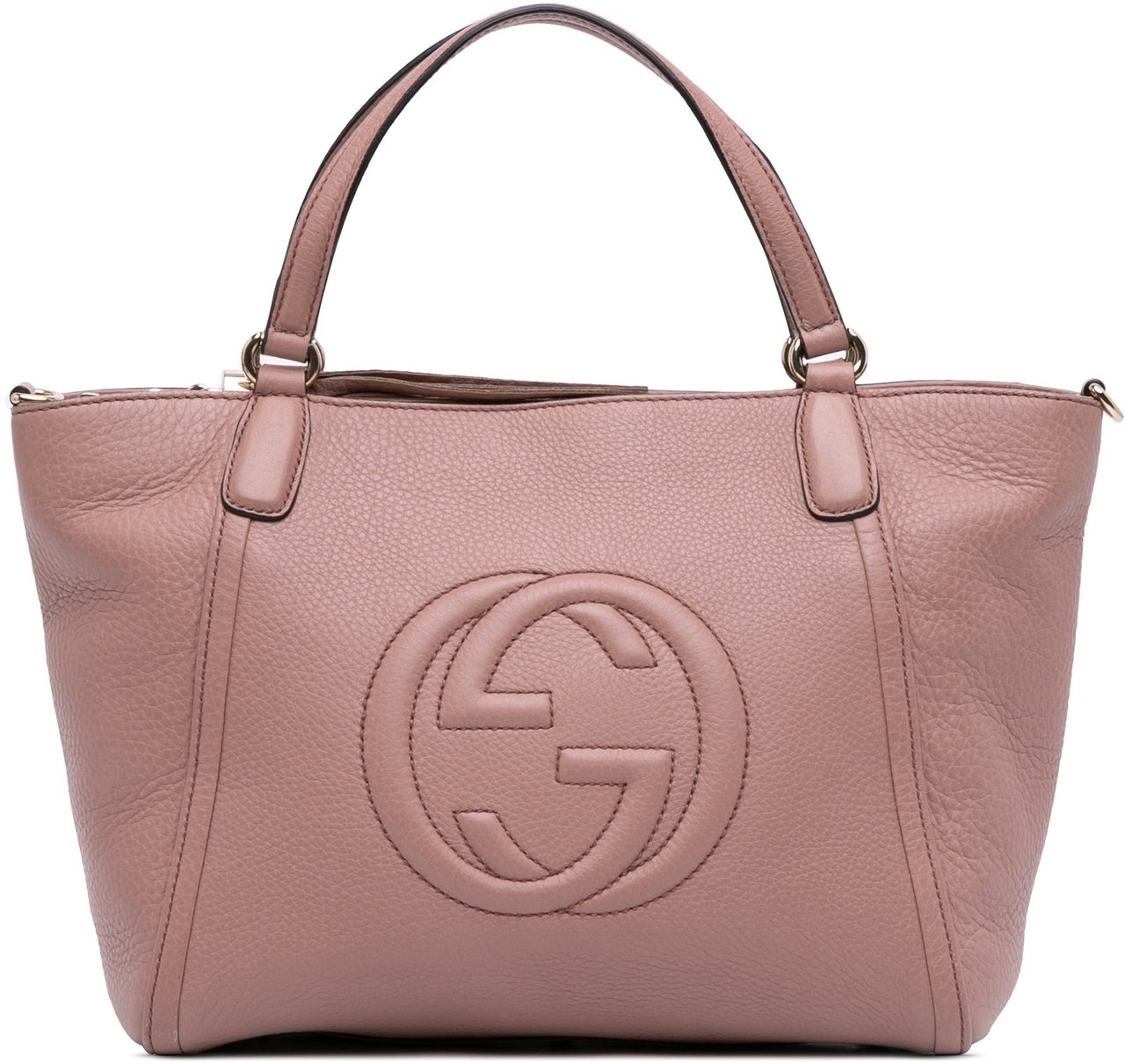 Gucci Small Pebbled Leather Soho Cellarius Satchel Roze