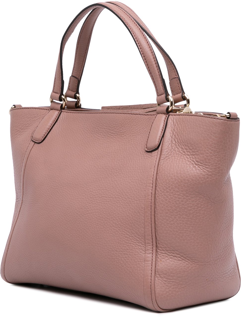 Gucci Small Pebbled Leather Soho Cellarius Satchel Roze