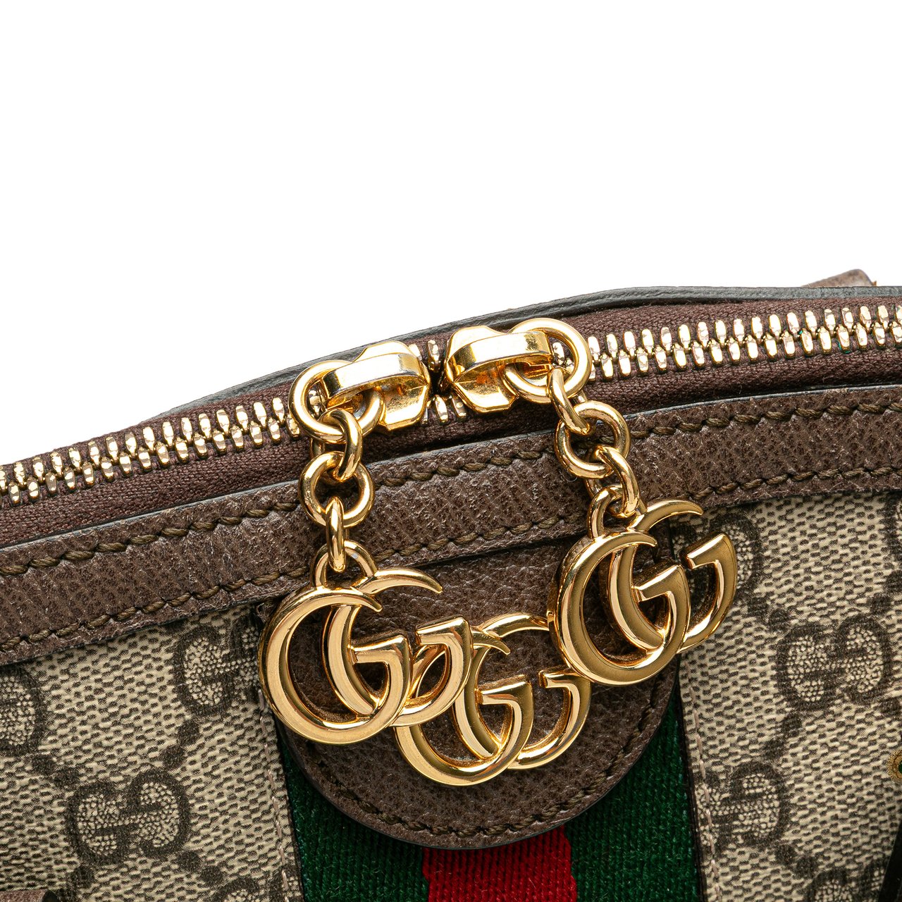 Gucci Medium GG Supreme Ophidia Web Satchel Bruin