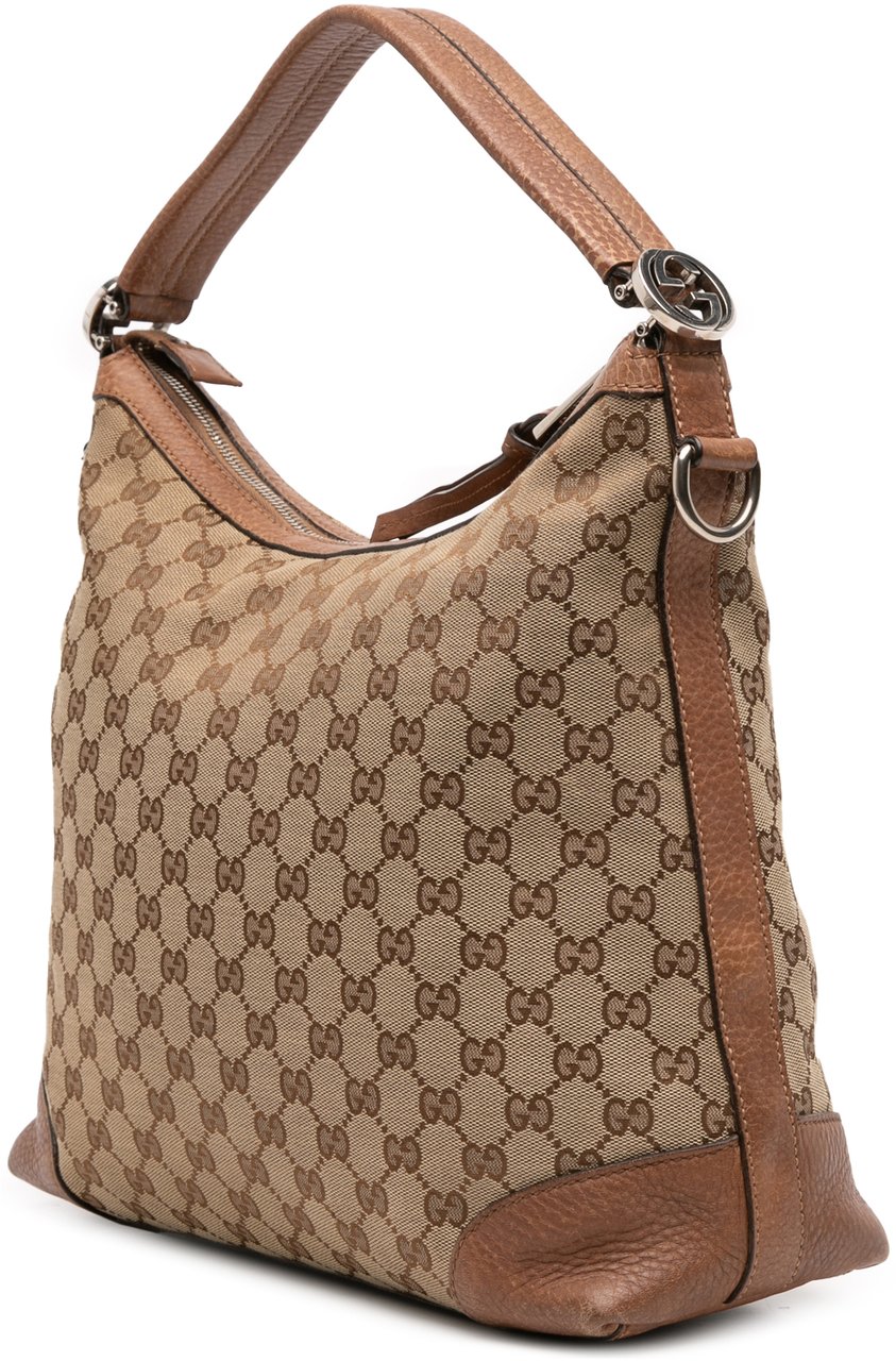 Gucci Small GG Canvas Miss GG Hobo Bruin