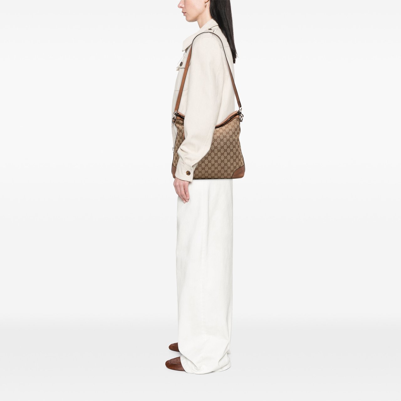 Gucci Small GG Canvas Miss GG Hobo Bruin