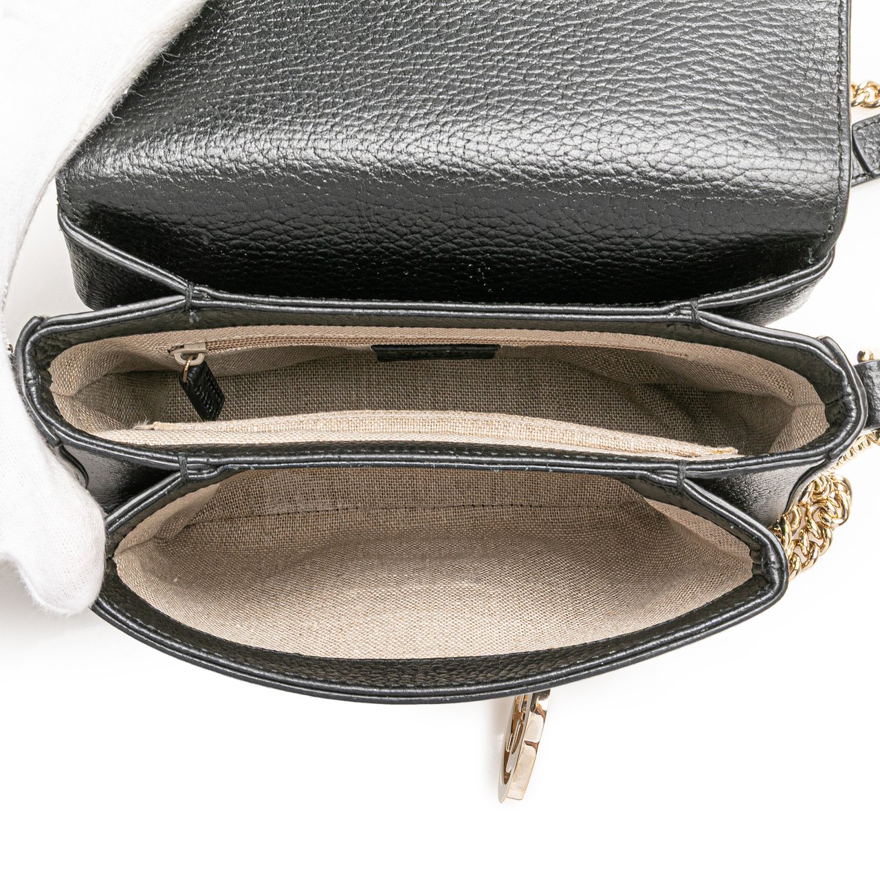 Gucci Small Dollar Calfskin Interlocking G Crossbody Zwart