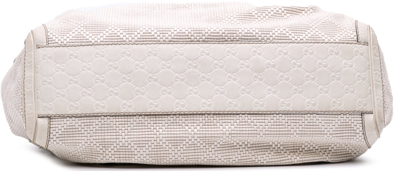 Gucci Large Diamante Raffia Sukey Tote Wit