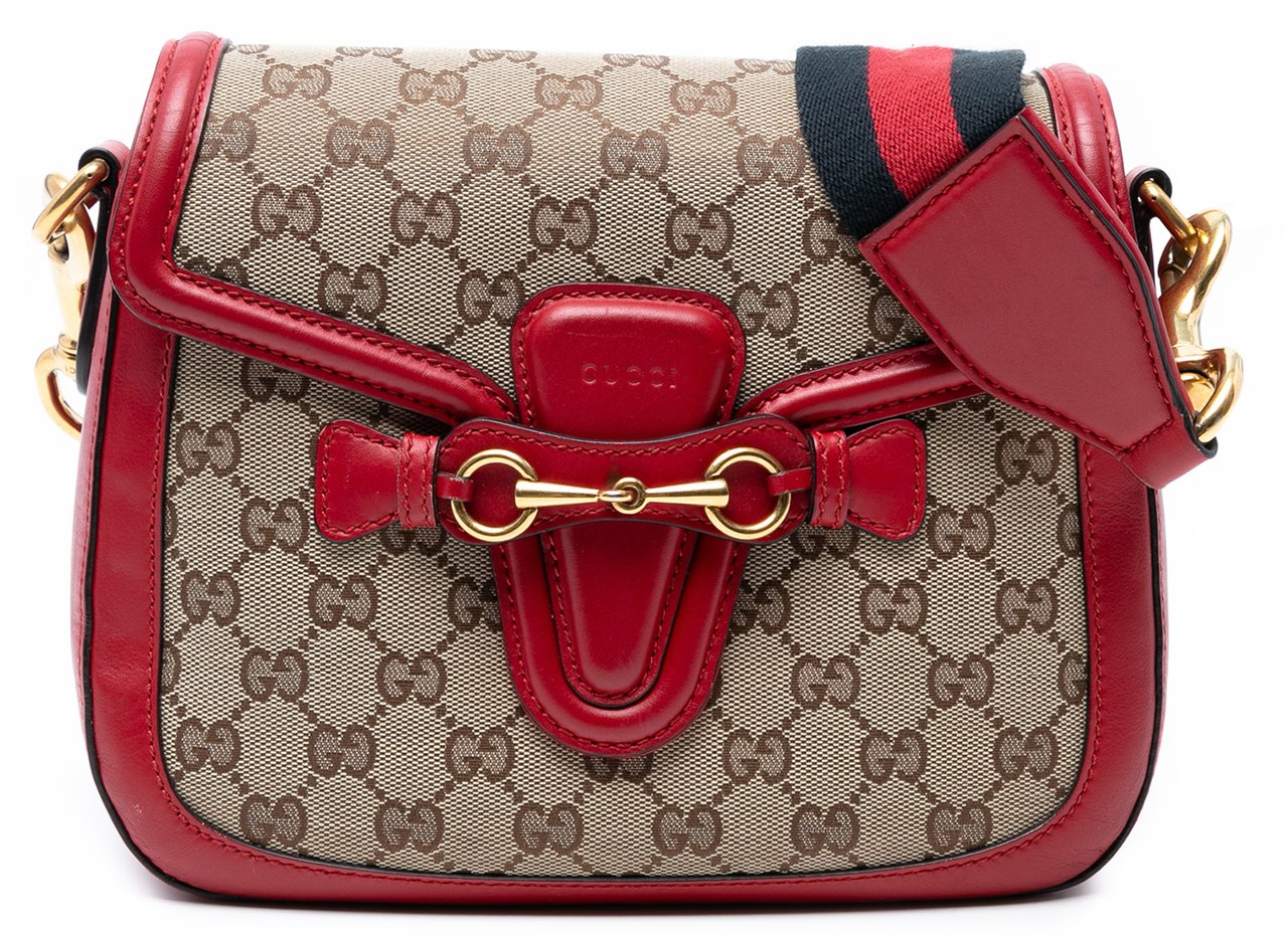 Gucci Medium GG Canvas Lady Web Crossbody Bruin