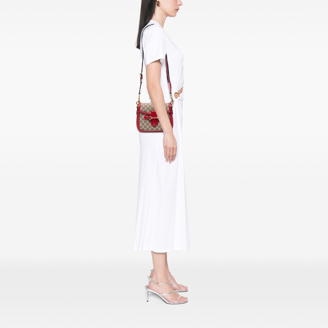 Gucci Medium GG Canvas Lady Web Crossbody Bruin