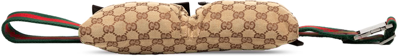 Gucci GG Canvas Web Double Pocket Belt Bag Bruin