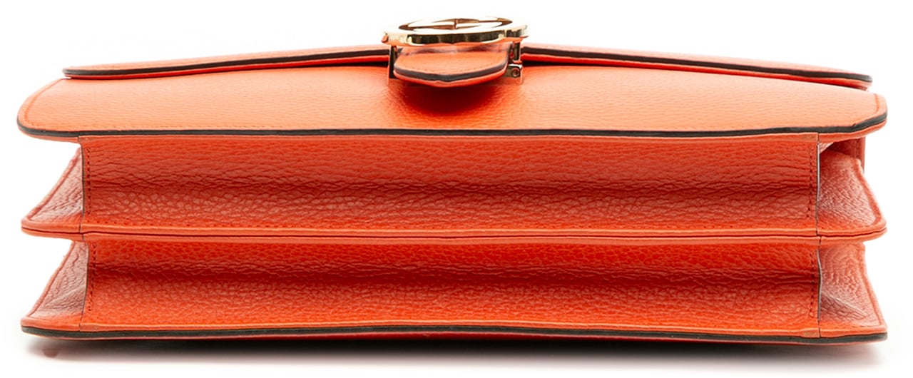 Gucci Medium Dollar Calfskin Interlocking G Crossbody Oranje