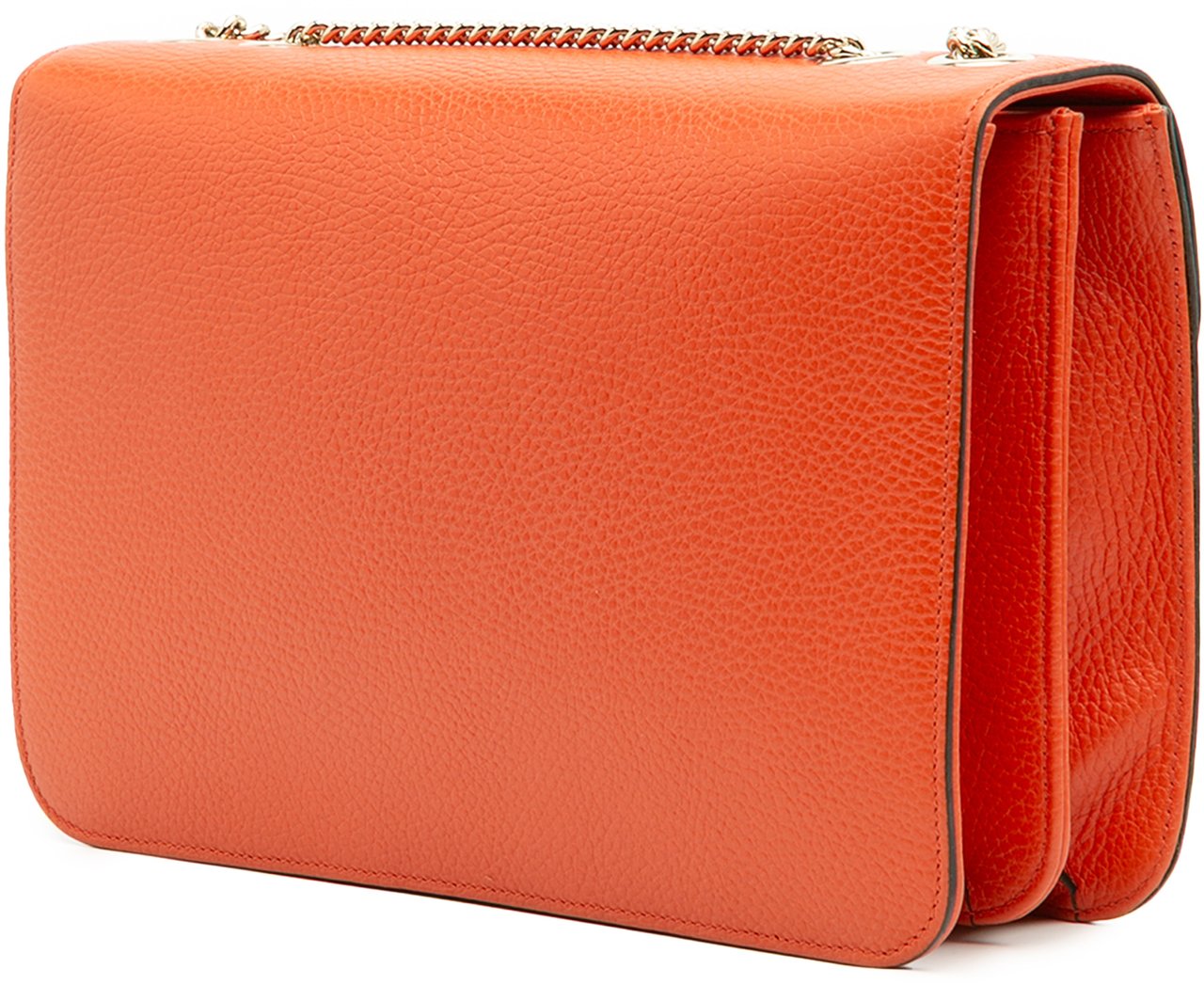 Gucci Medium Dollar Calfskin Interlocking G Crossbody Oranje