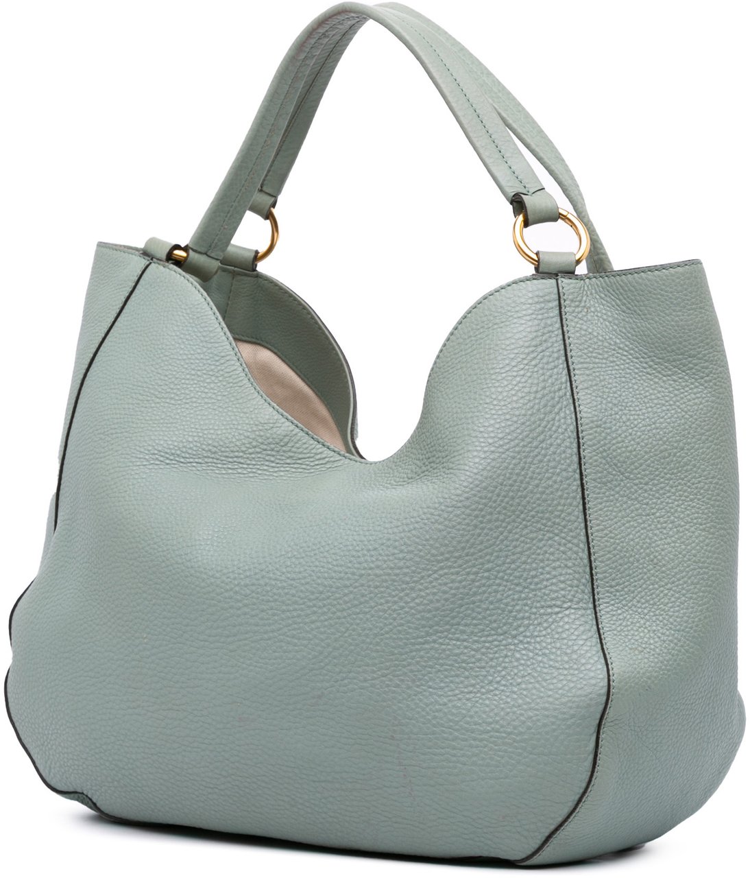Gucci Medium Pebbled Calfskin Twill Tote Blauw