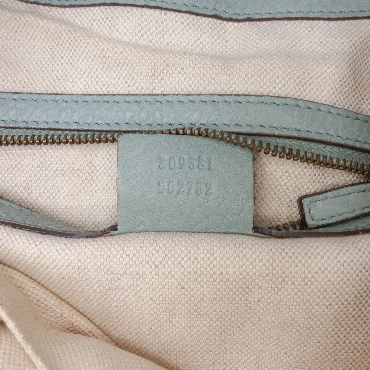 Gucci Medium Pebbled Calfskin Twill Tote Blauw