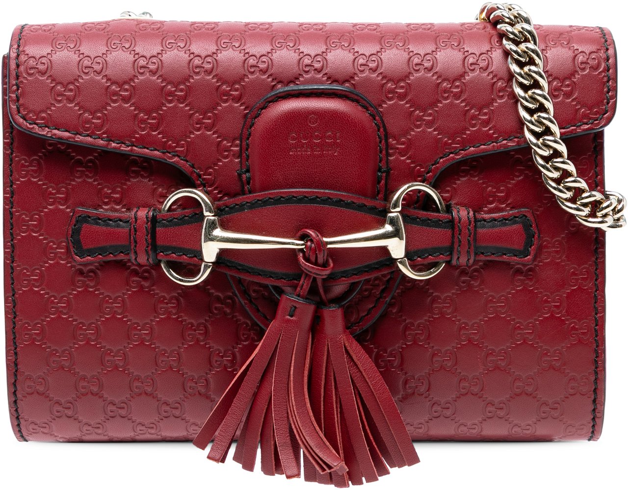Gucci Mini Microguccissima Emily Crossbody Rood