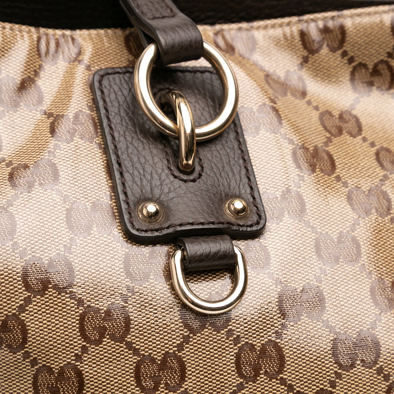 Gucci GG Charm GG Crystal Tote Bruin