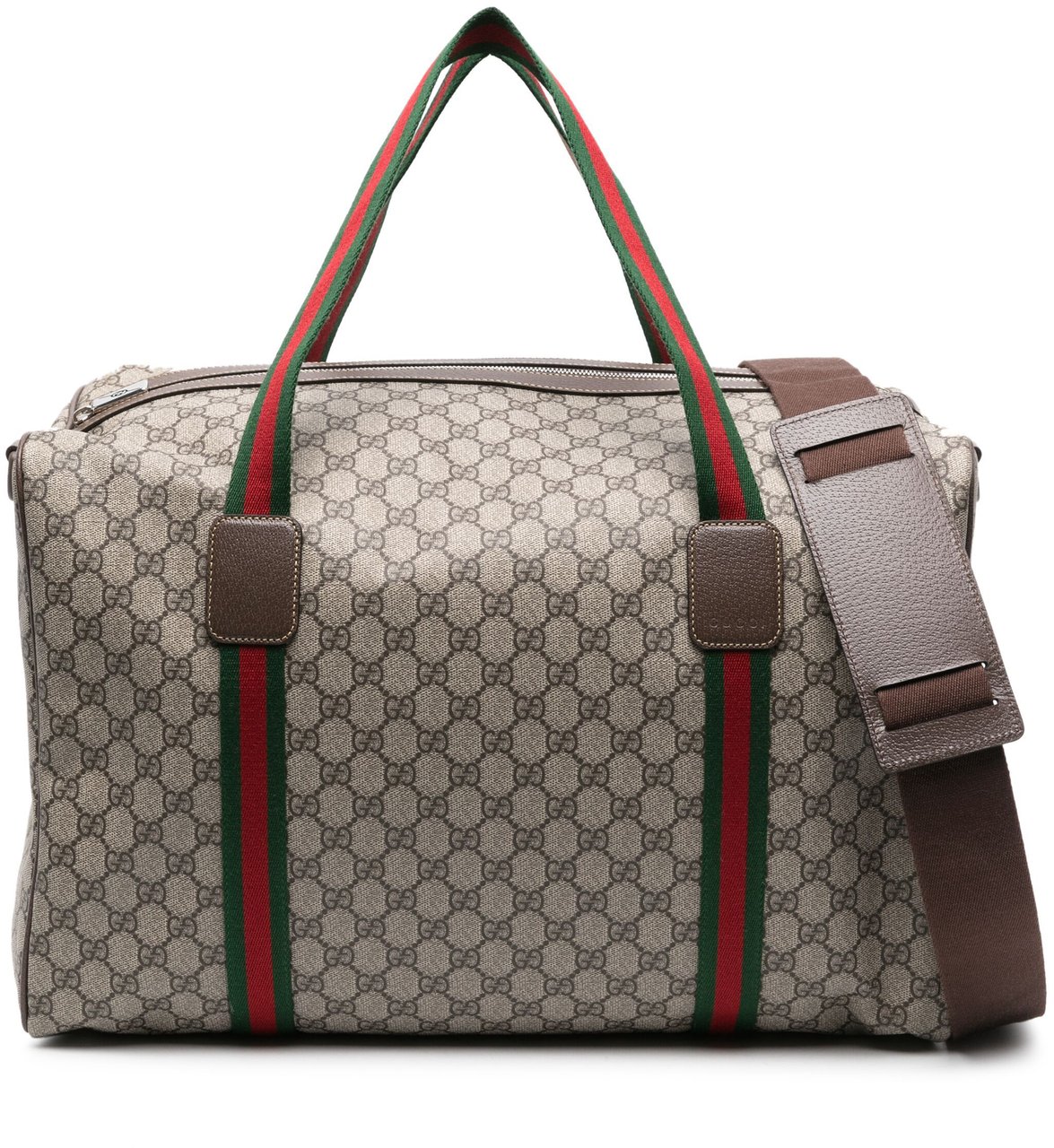 Gucci Beige GG Canvas Pattern Duffle Bag Grijs