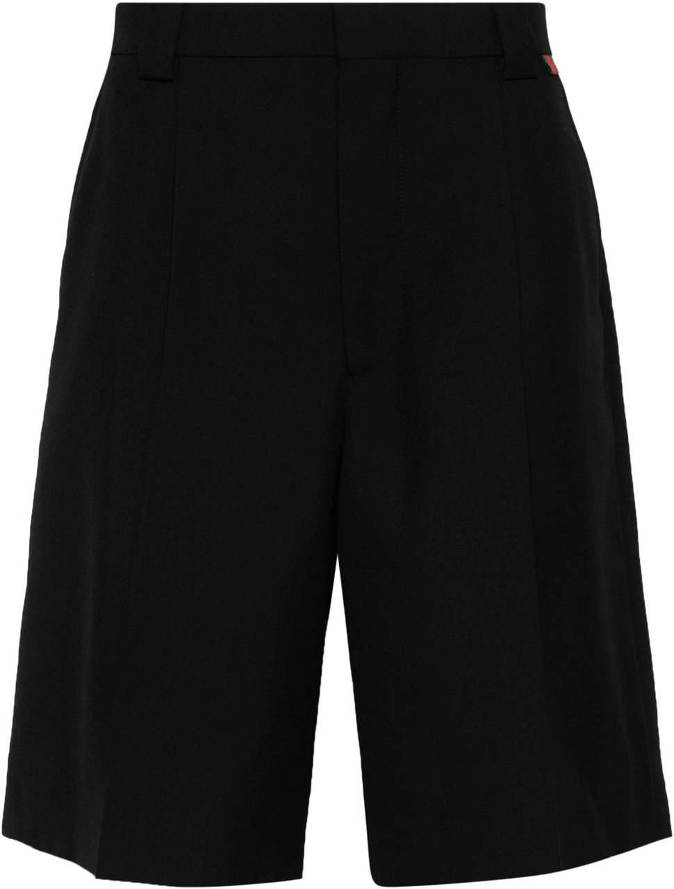 Gucci Black Twill Wool Blend Tailored Shorts Zwart