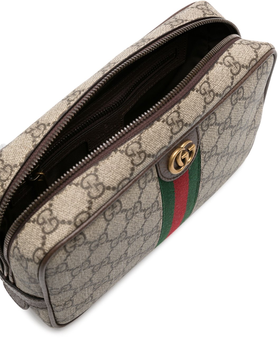 Gucci Beige GG Monogram Canvas Toiletry Bag Grijs