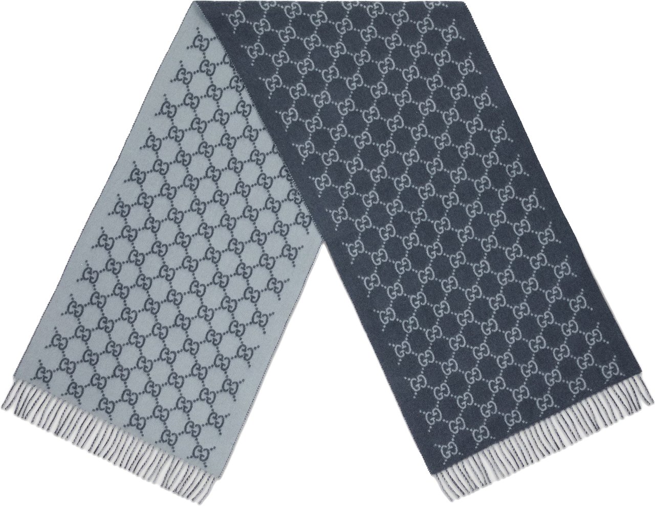 Gucci Grey New Canvy Reversible GG Scarf Grijs