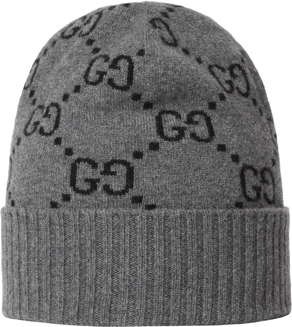 Gucci Grey Nuancie Knitted Double G Beanie Grijs