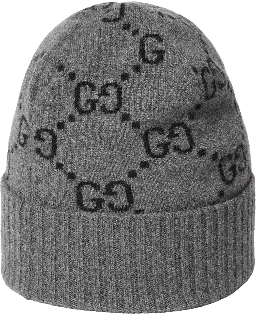 Gucci Grey Nuancie Knitted Double G Beanie Grijs