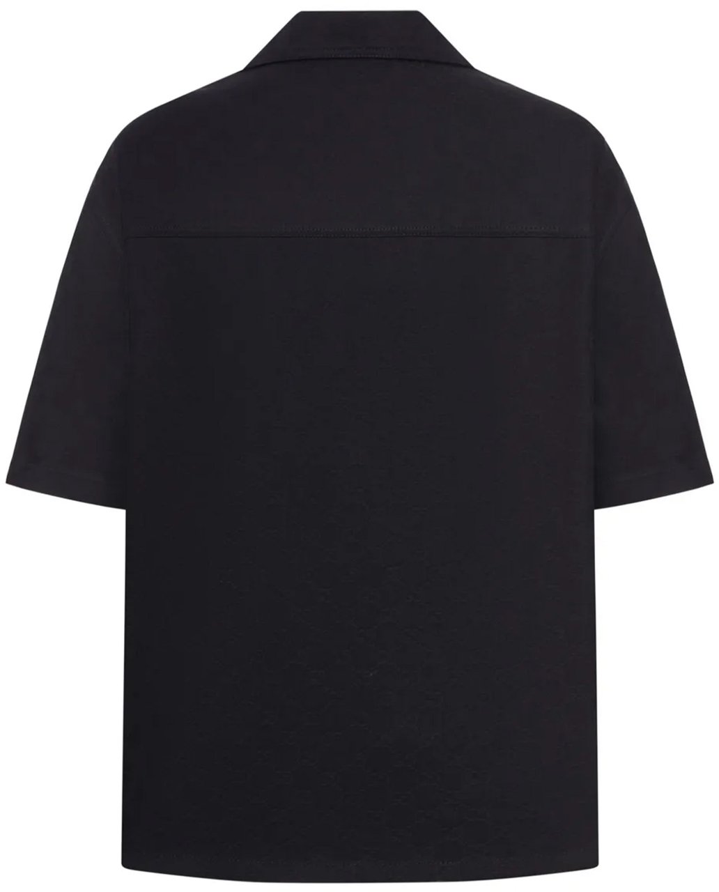 Gucci Black Boxy Short-Sleeved Camp Collar Shirt Zwart