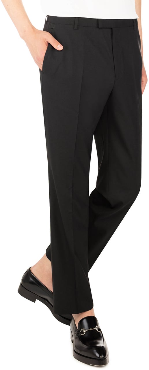 Gucci Black Tailored Straight-Leg Minimalist Pants Zwart
