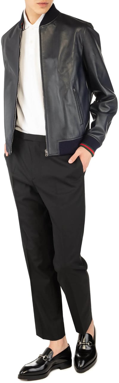 Gucci Black Tailored Straight-Leg Minimalist Pants Zwart