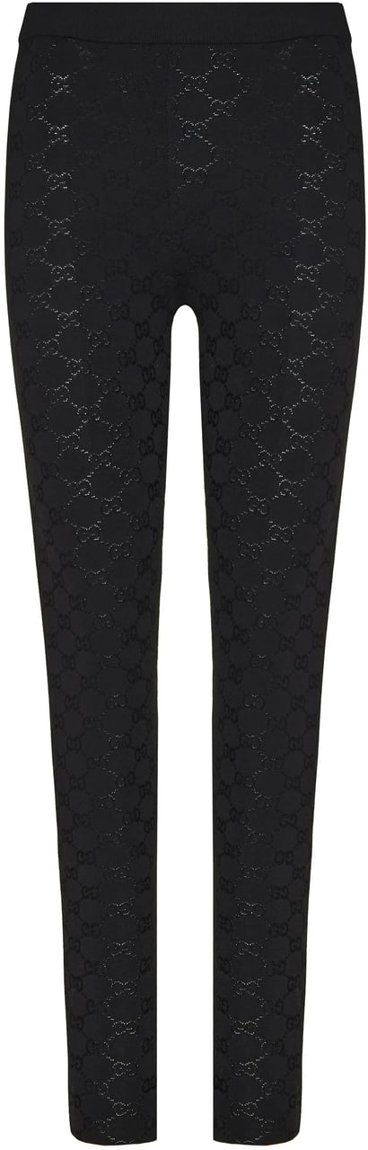 Gucci High-Waisted Slim Fit Textured Pants Zwart