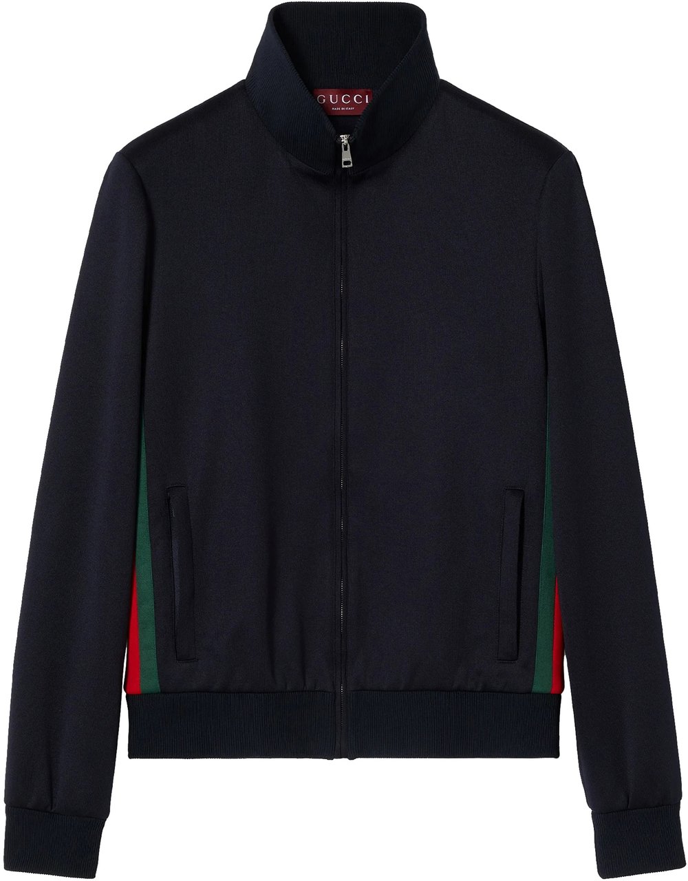 Gucci Black Fitted Full Zip High Jacket Zwart