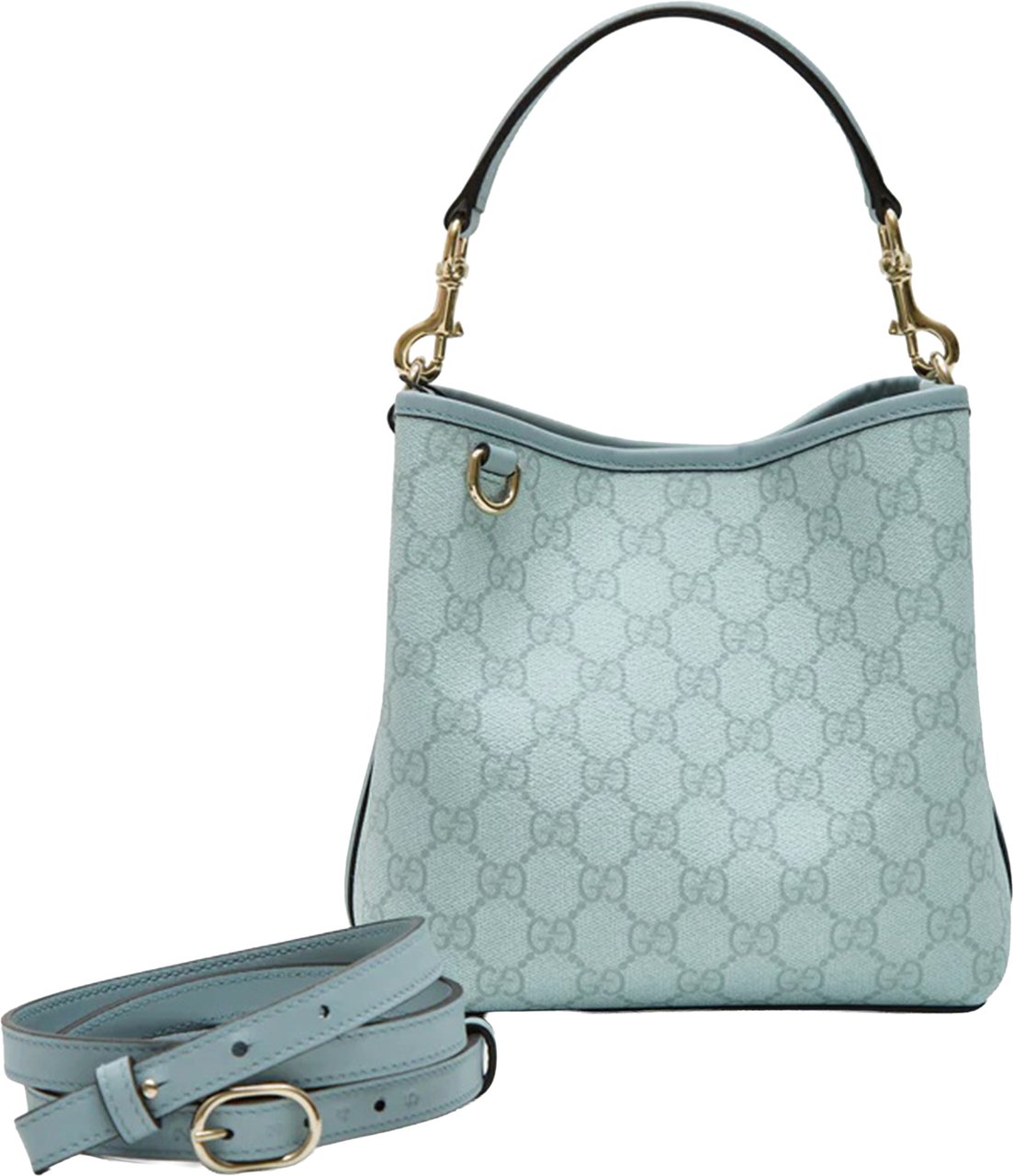 Gucci Blue Handbag GG Structured Monogram Bag Grijs