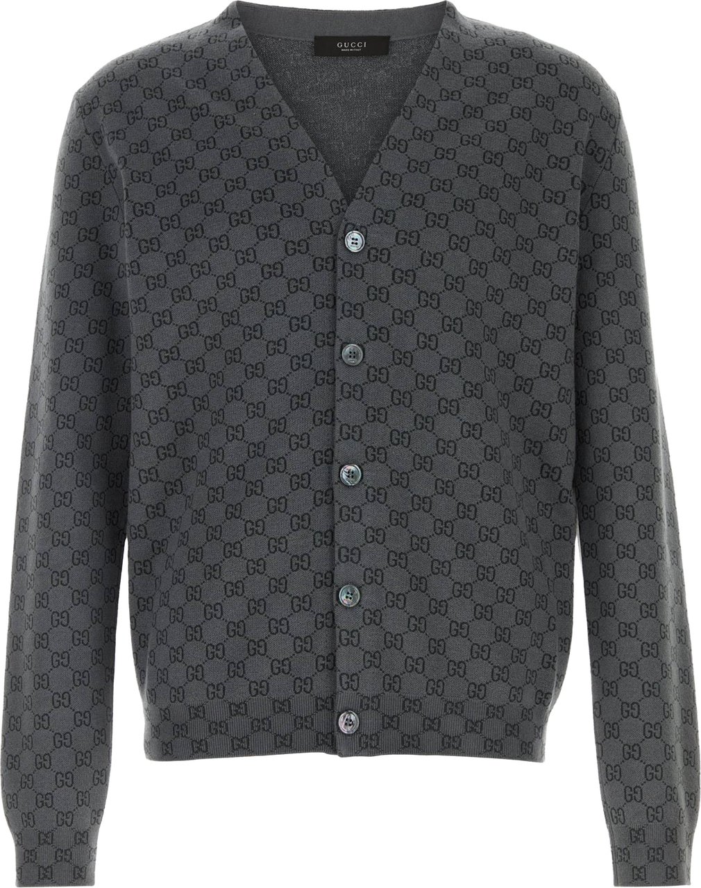 Gucci Cardigan Wool V-Neck Knitwear Grijs