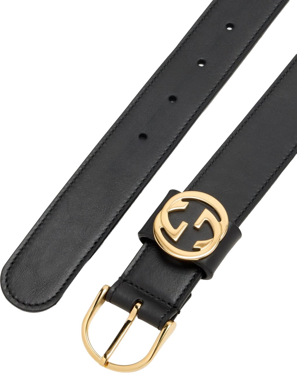 Gucci Black Belt W.30 Leather Accessory Zwart