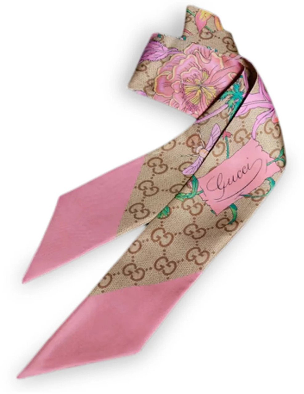 Gucci Beige Light Flora Twill Scarf Neutraal