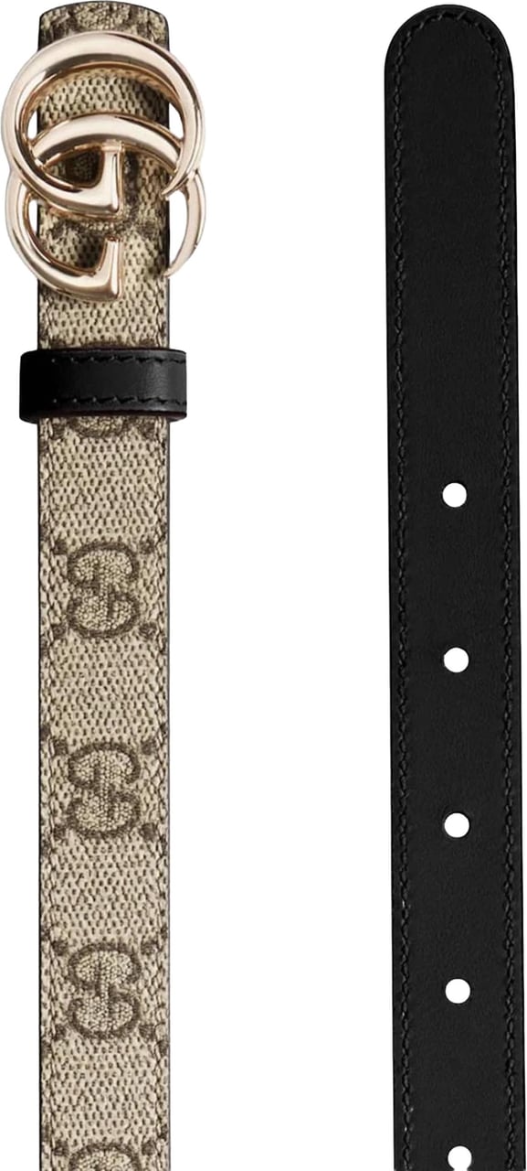 Gucci Beige Belt W.20 Canvas Accessory Zwart