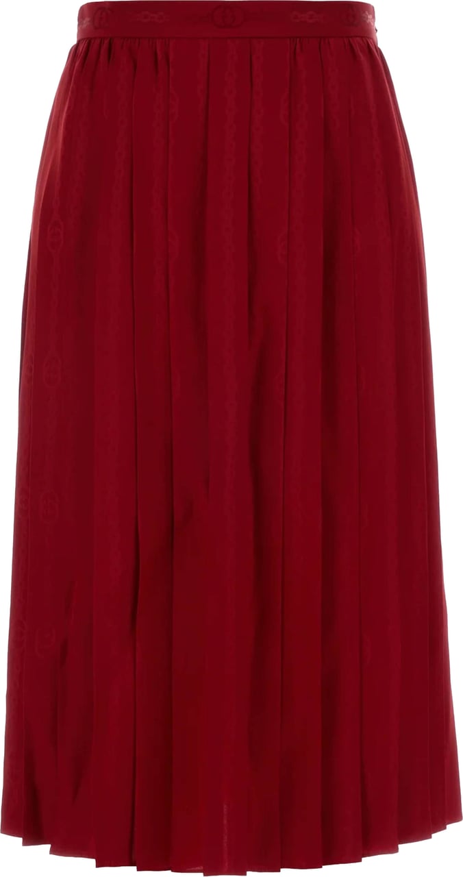 Gucci Red Skirt Satin Midi Bottom Rood