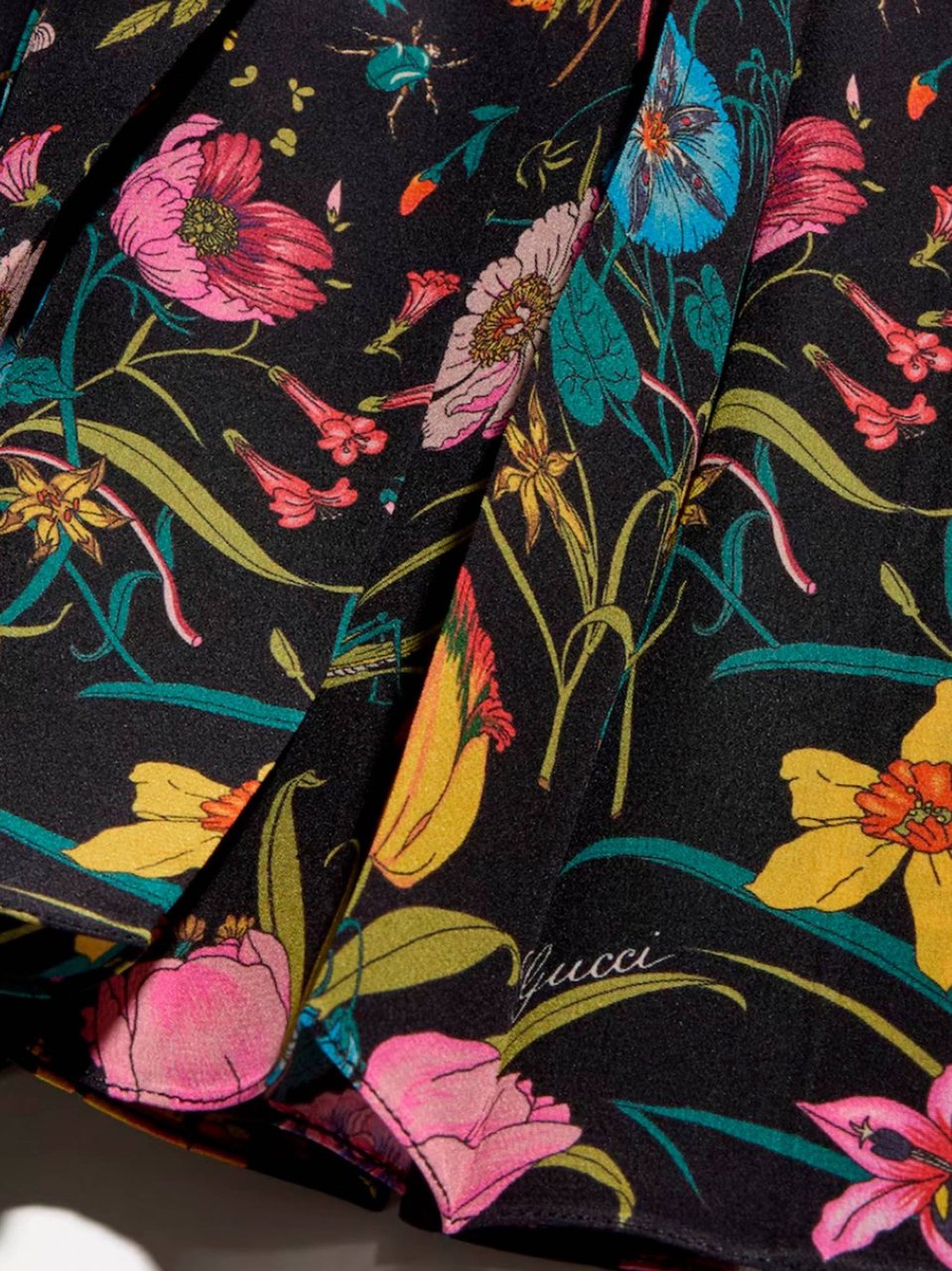 Gucci Black Skirt Pleated Midi Bottom Zwart