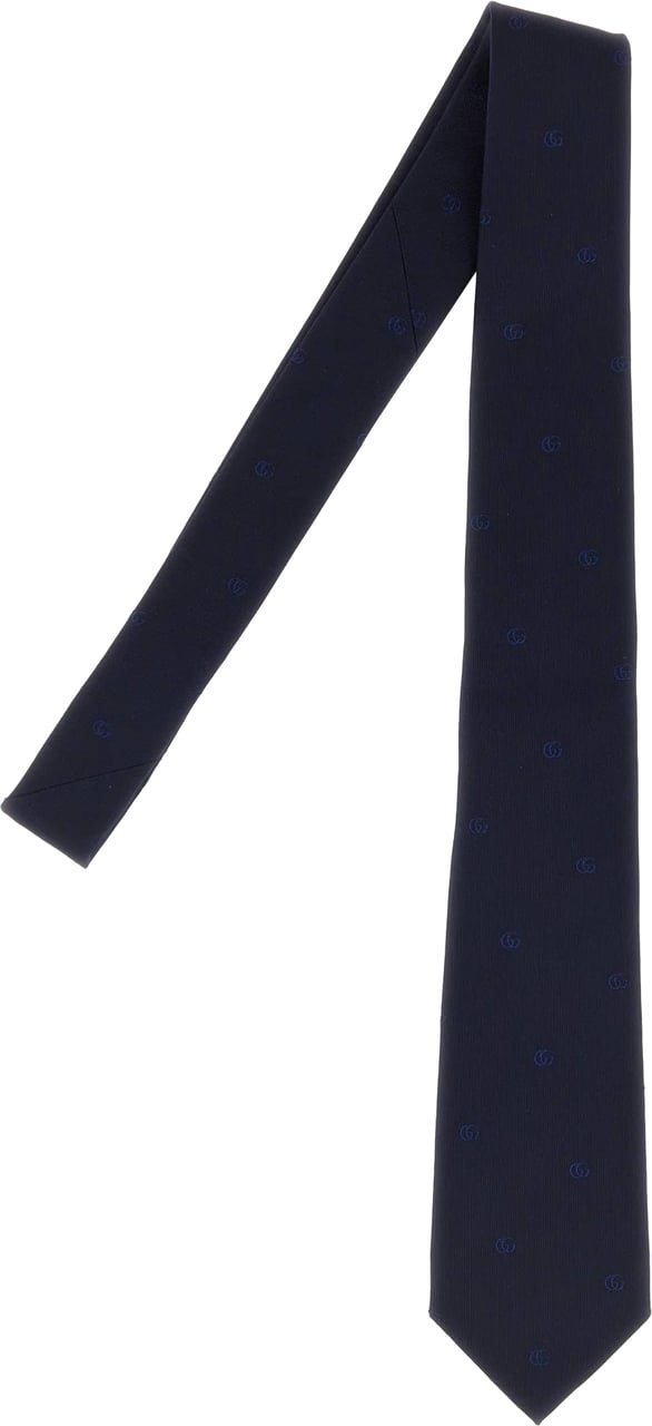 Gucci Navy Tie Running Out Necktie Zwart
