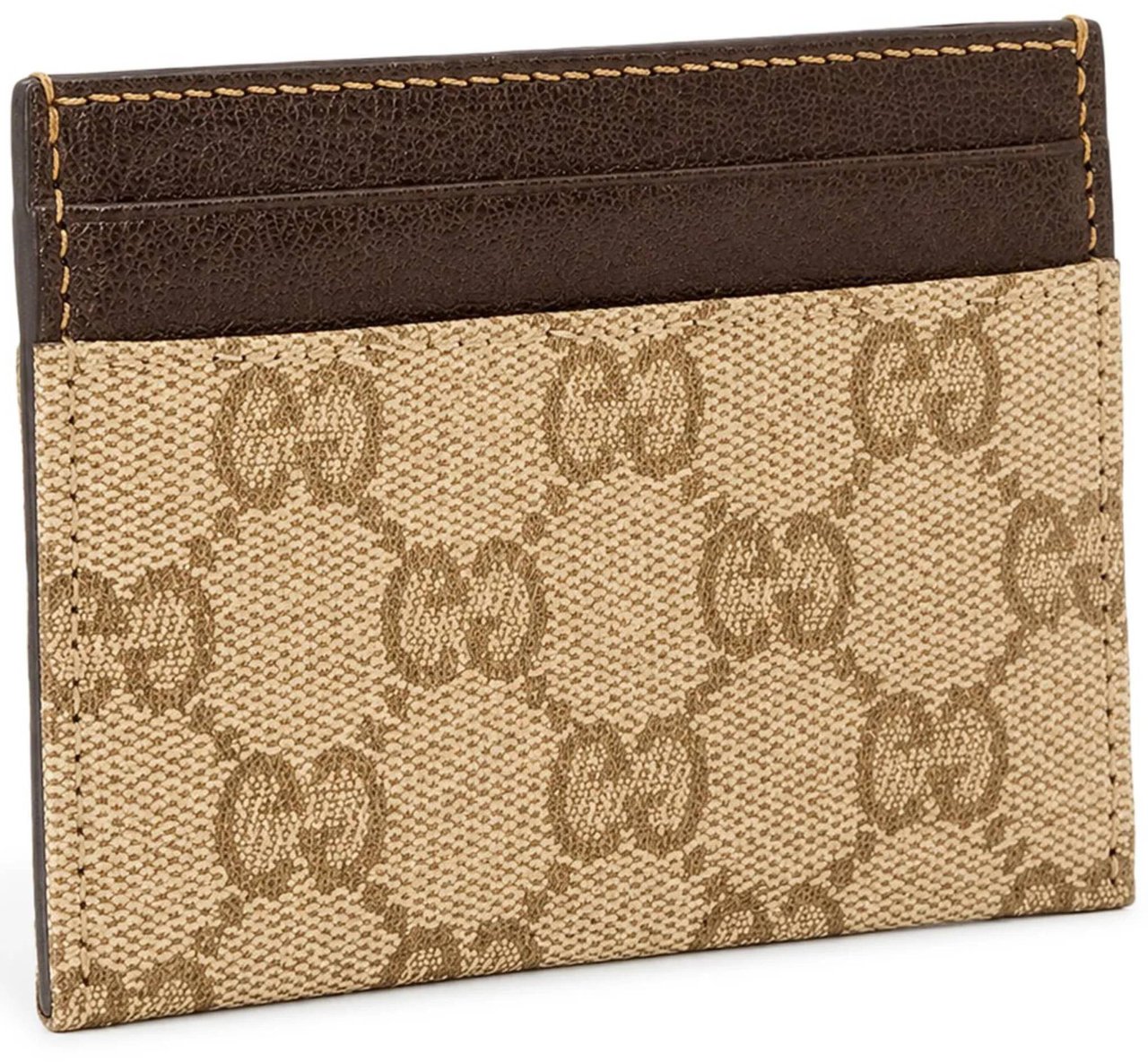 Gucci Beige Credit Case Canvas Cardholder Bruin