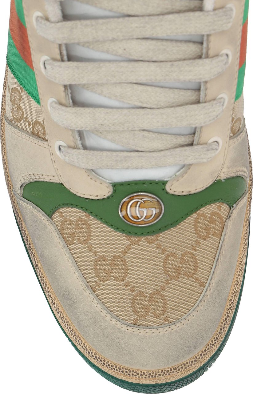 Gucci Beige Screener Sneaker Low-Top Shoes Neutraal