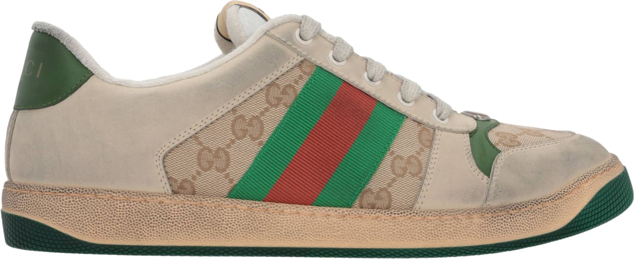 Gucci Beige Screener Sneaker Low-Top Shoes Neutraal