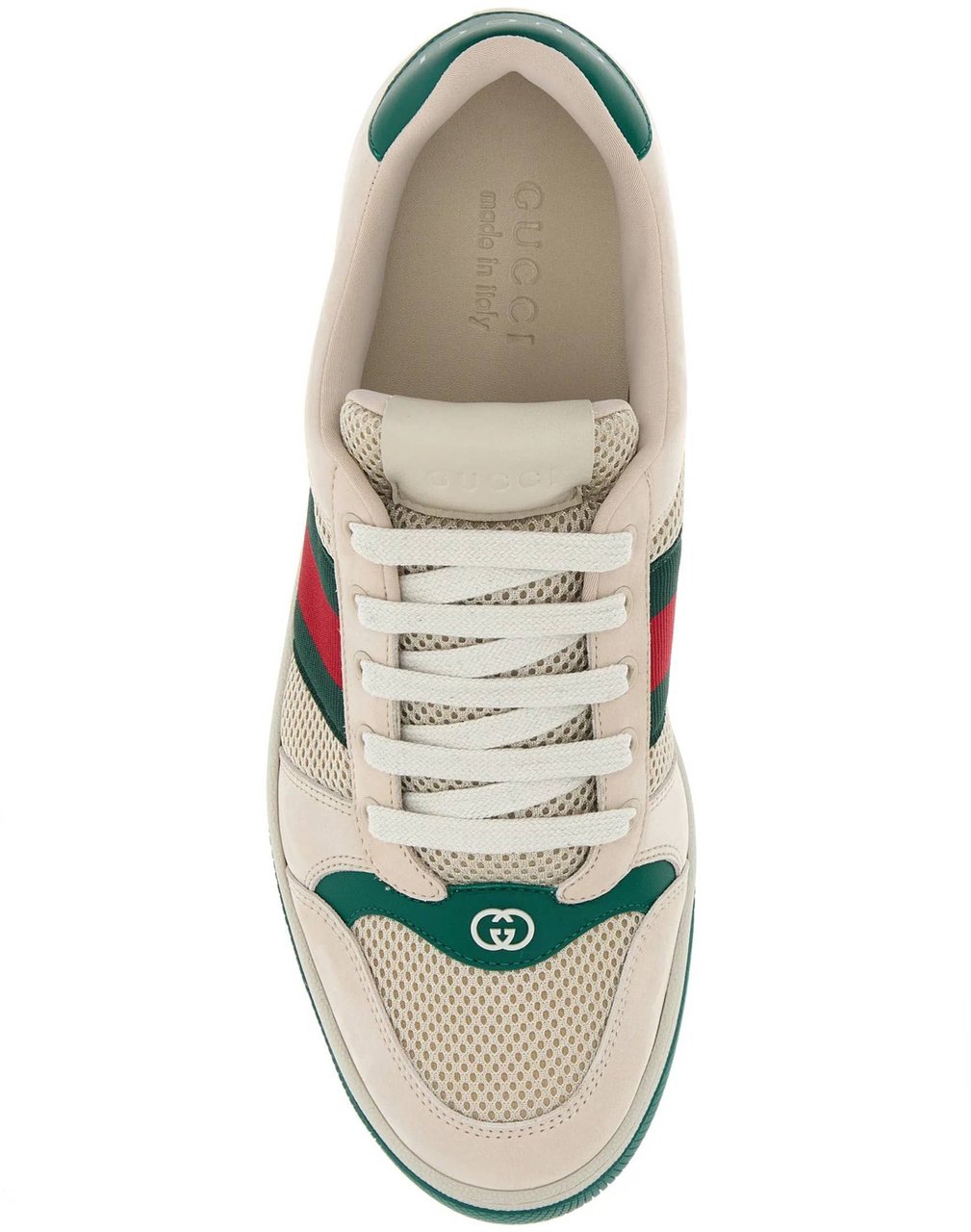 Gucci Cream Screener Sneaker Low-Top Shoes Neutraal