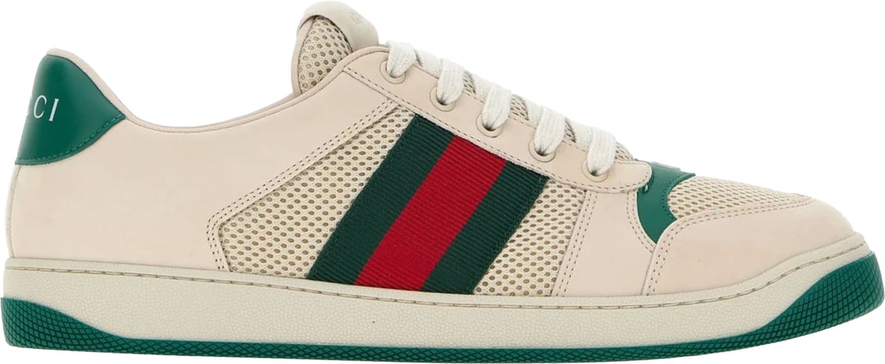 Gucci Cream Screener Sneaker Low-Top Shoes Neutraal