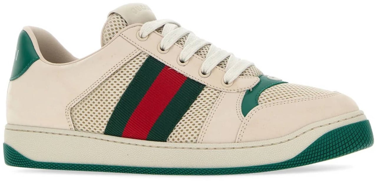 Gucci Cream Screener Sneaker Low-Top Shoes Neutraal