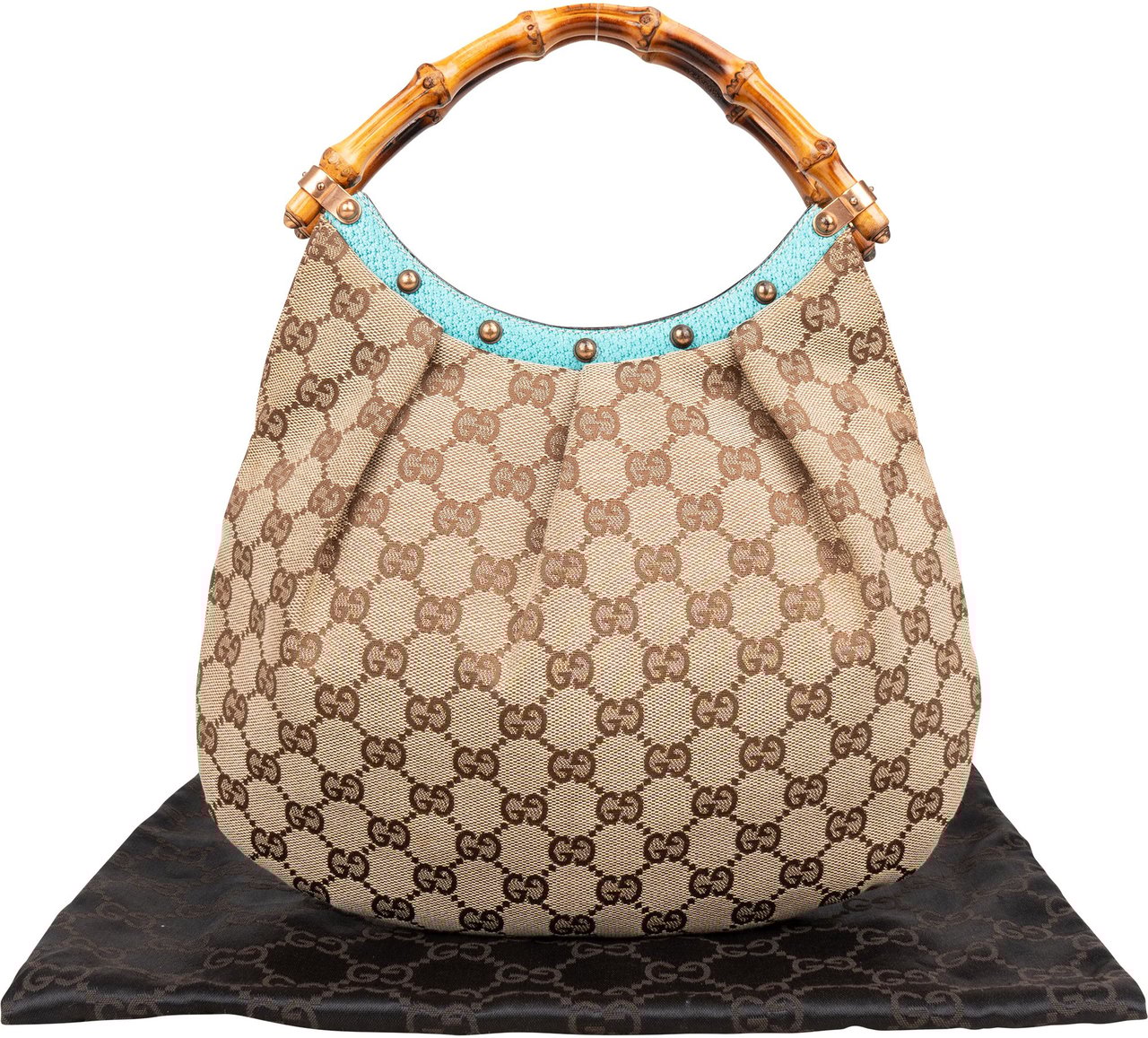 Gucci Gucci GG Monogram Bamboo Handbag Bruin