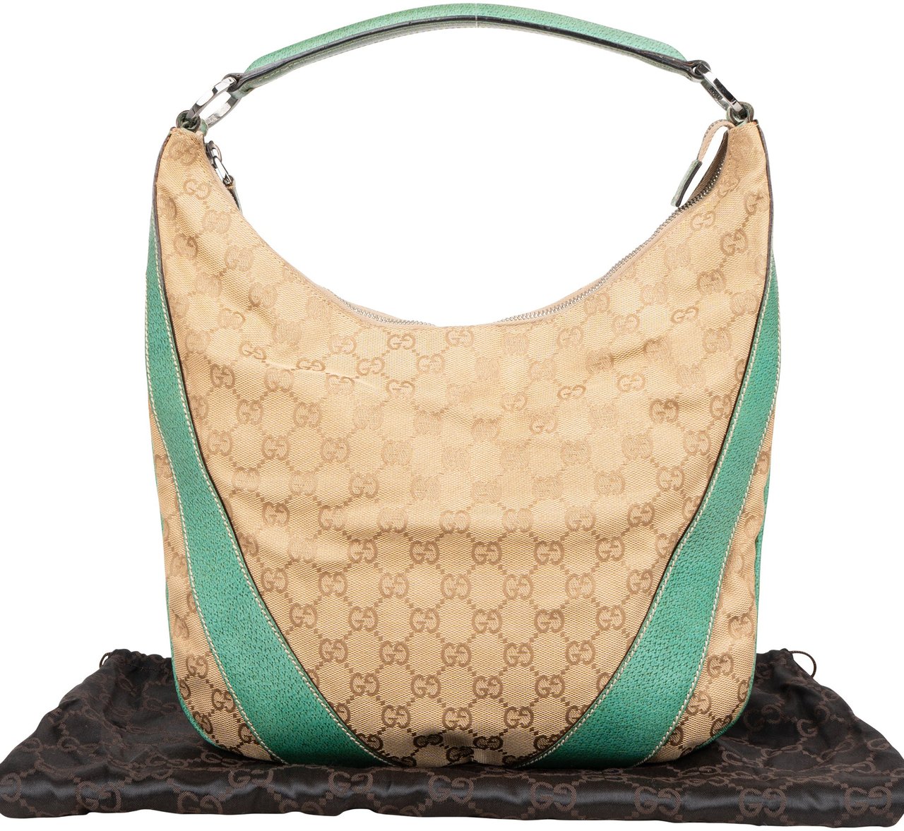 Gucci Gucci GG Monogram Hobo Shoulder Bag Beige