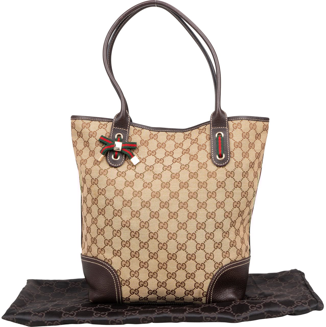 Gucci Gucci GG Monogram Sherry Line Handbag Bruin
