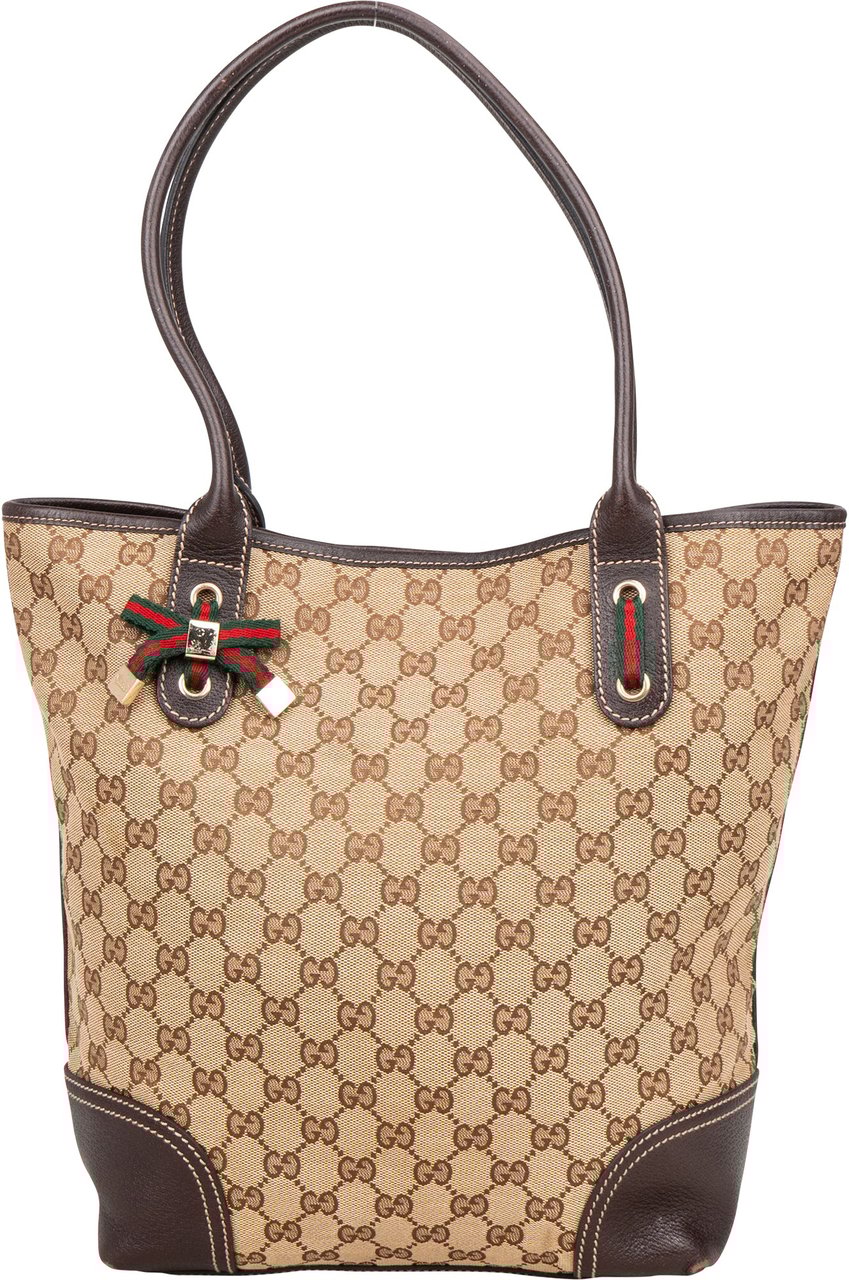 Gucci Gucci GG Monogram Sherry Line Handbag Bruin