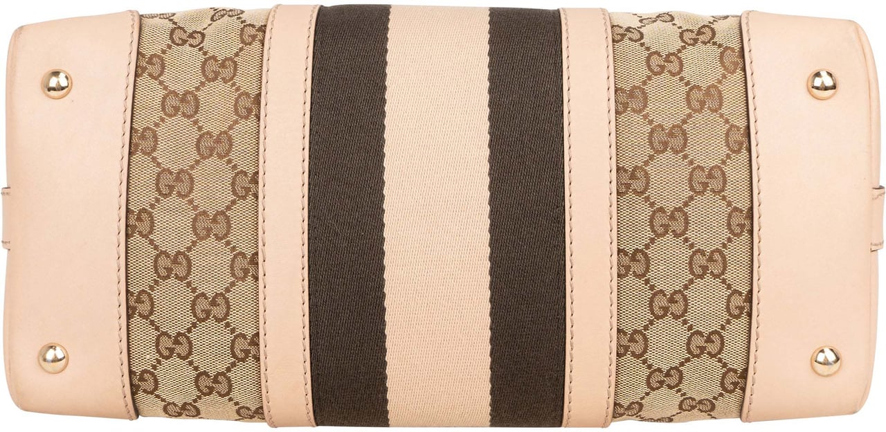 Gucci GG Monogram Boston Handbag Bruin