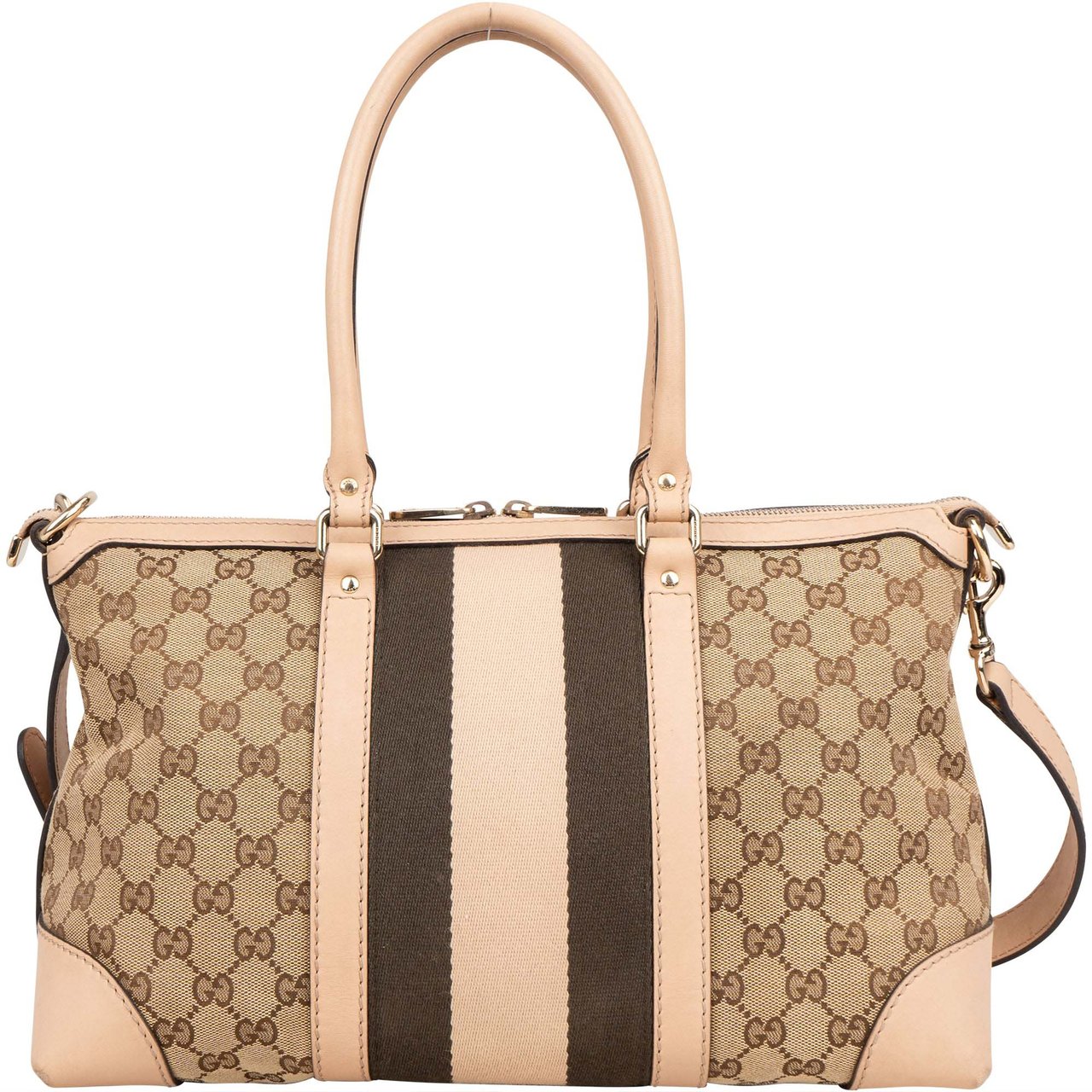 Gucci GG Monogram Boston Handbag Bruin