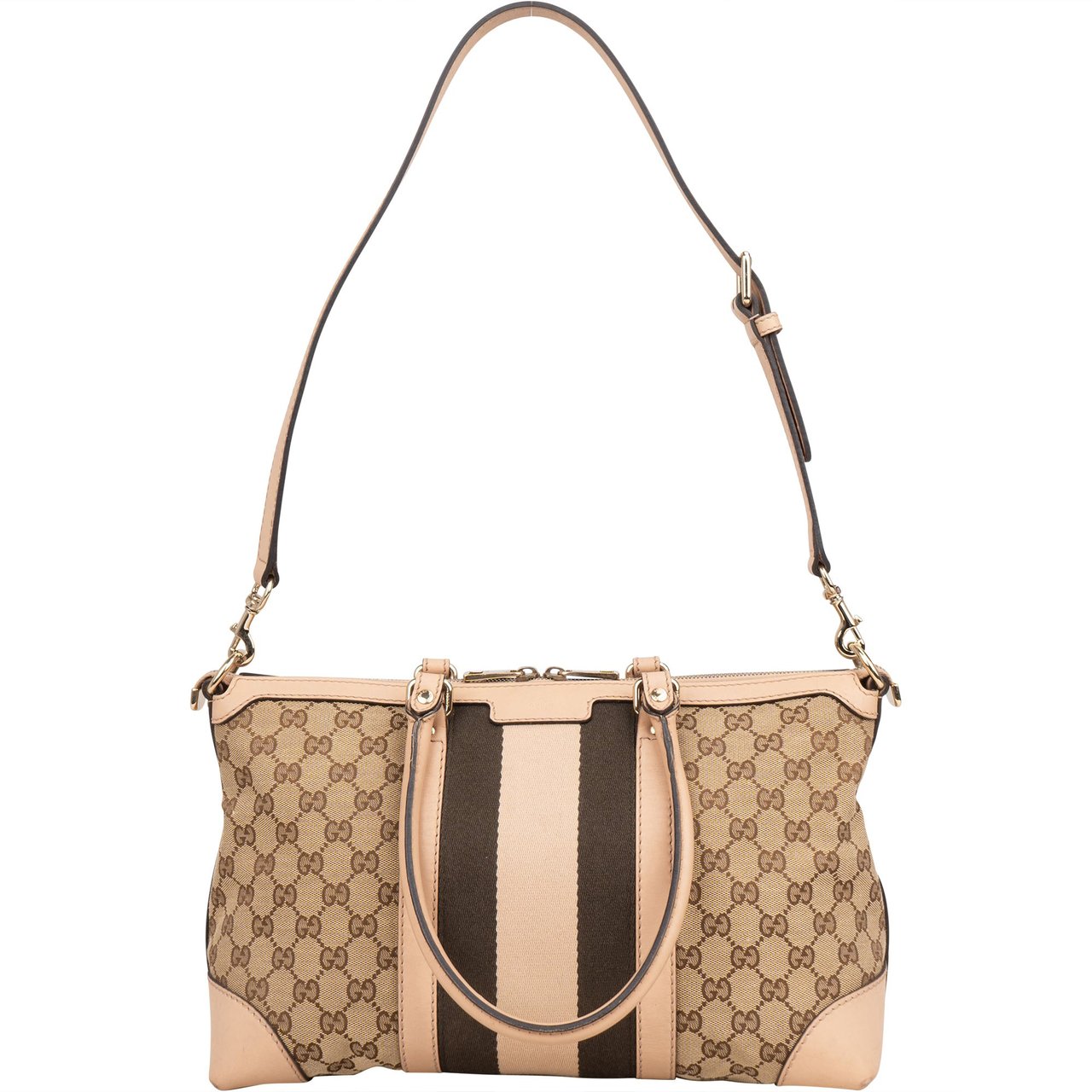 Gucci Gucci GG Monogram Boston Handbag Bruin