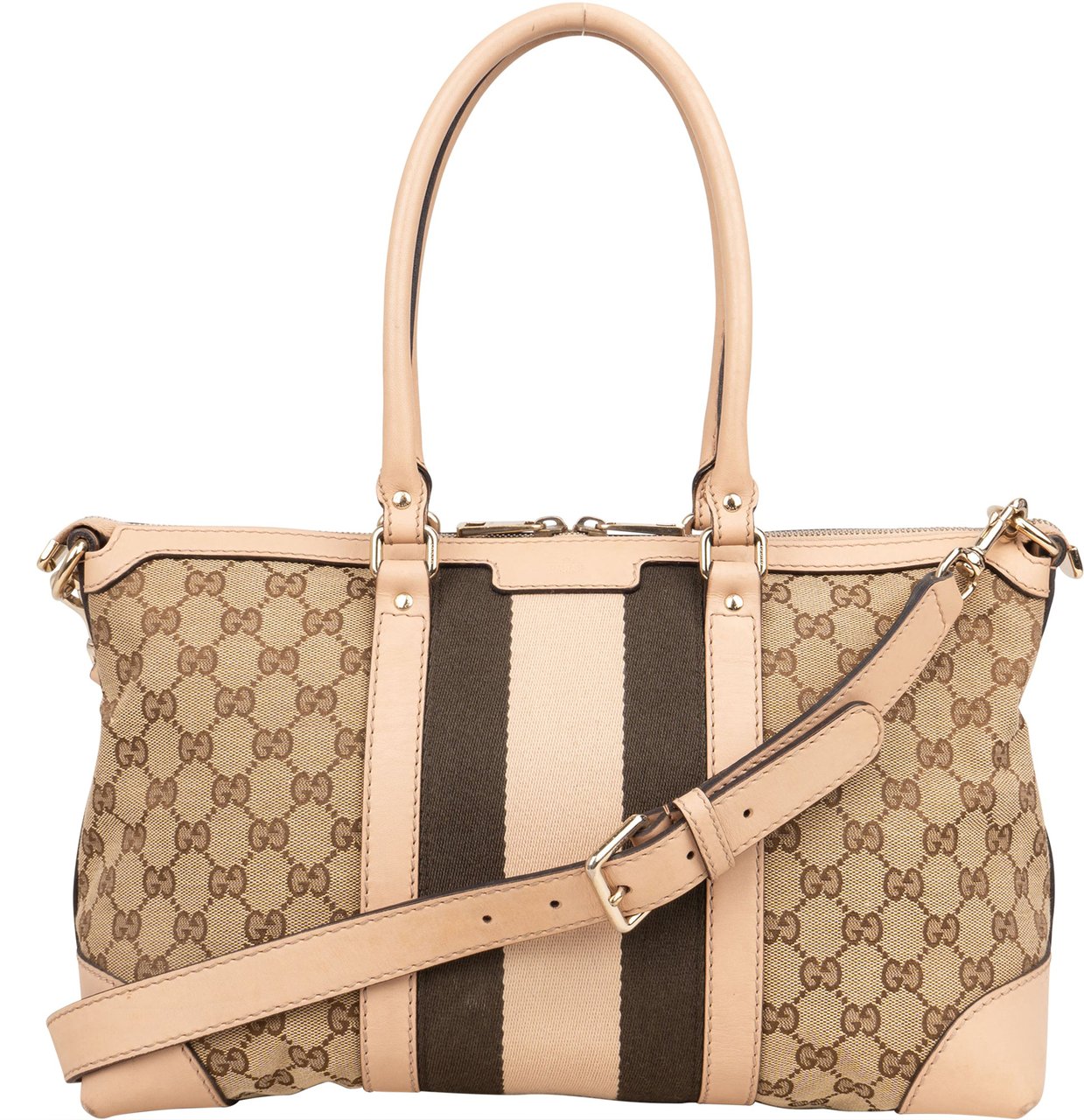 Gucci Gucci GG Monogram Boston Handbag Bruin